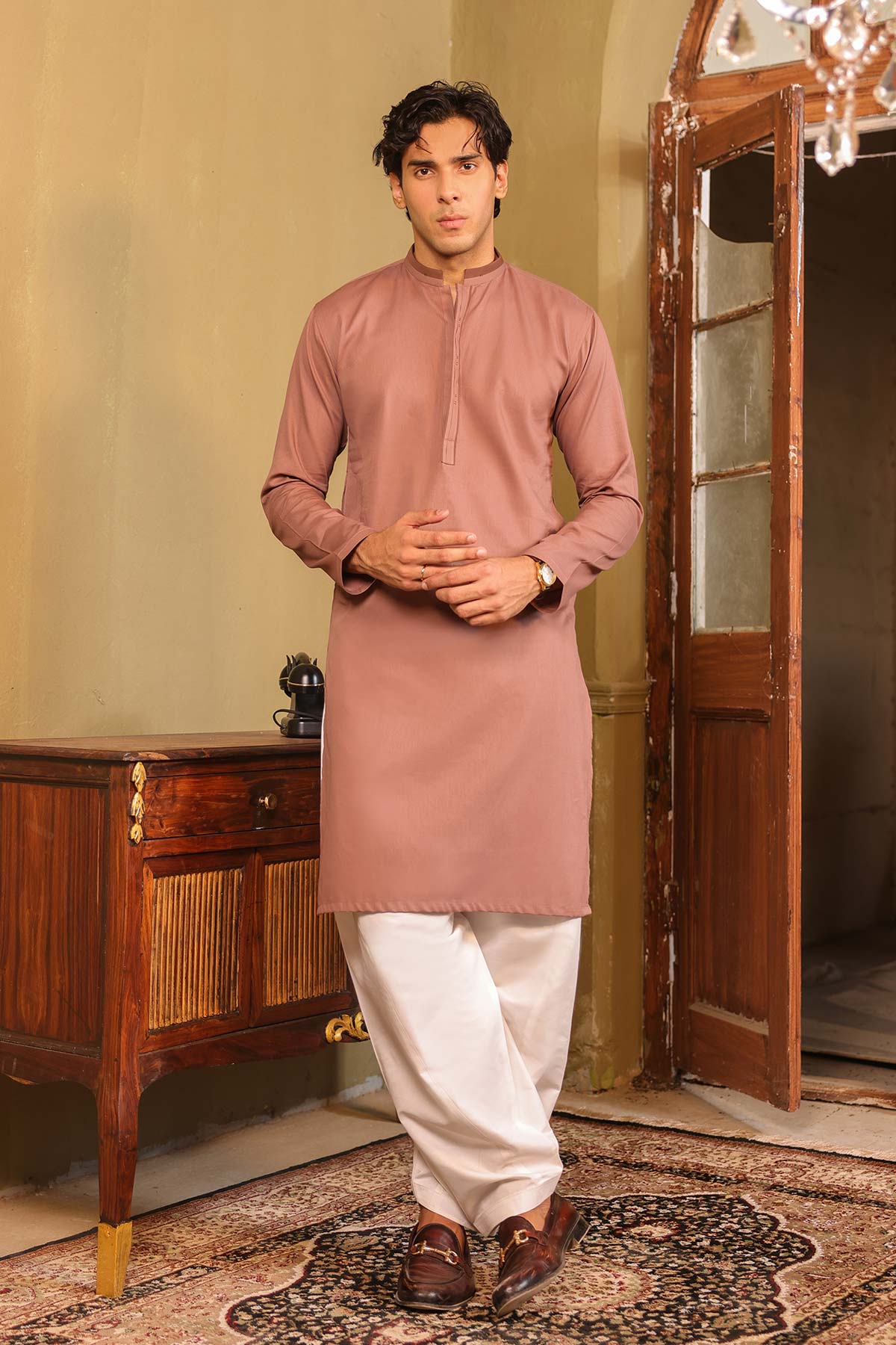 Dyed Cotton Kurta Alkaram Studio