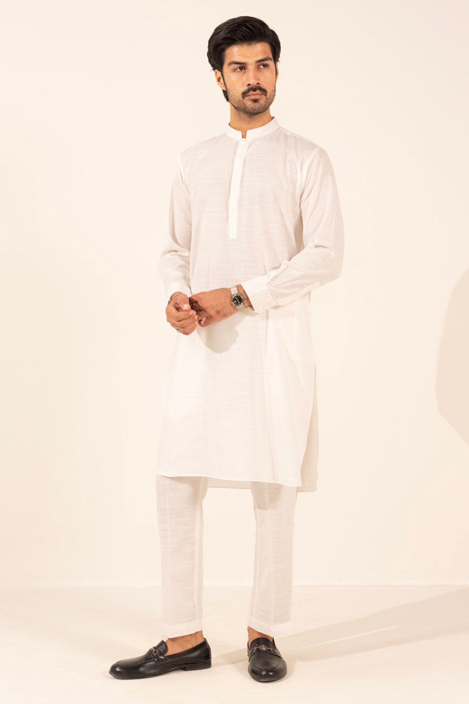 Off-White Khadi Dyan Motif Yoga Kurta Set at Rs 1300.00