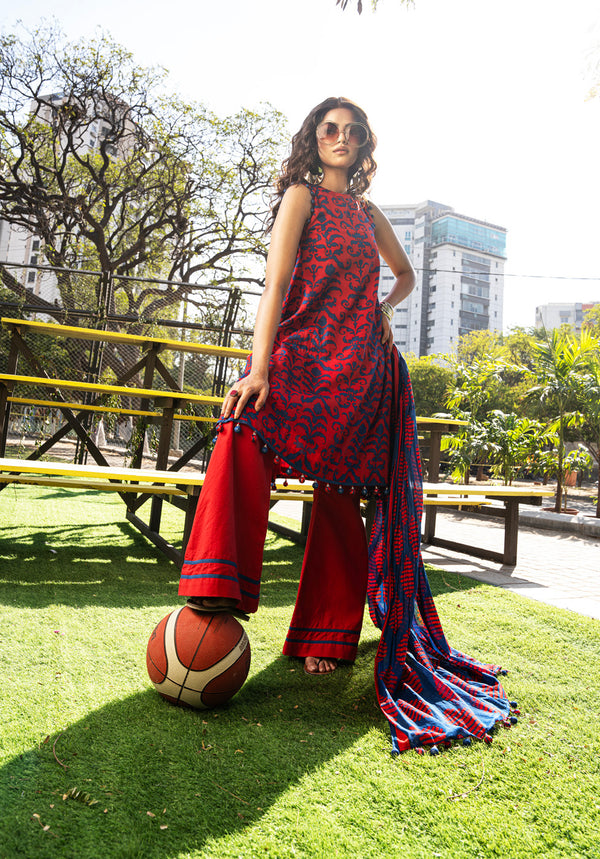 3 Piece  Printed Lawn Suit With Printed Lawn Dupatta