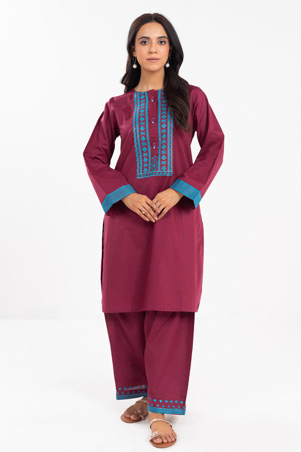 Stitched - 2 Pc Embroidered Yarn Dyed Outfit