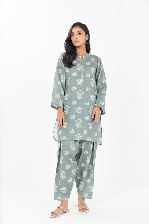 Stitched - 2 Pc Printed Khaddar Outfit