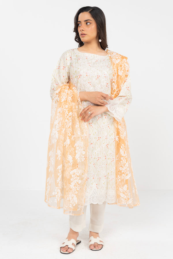 Stitched - 3 Pc Embroidered Lawn Outfit