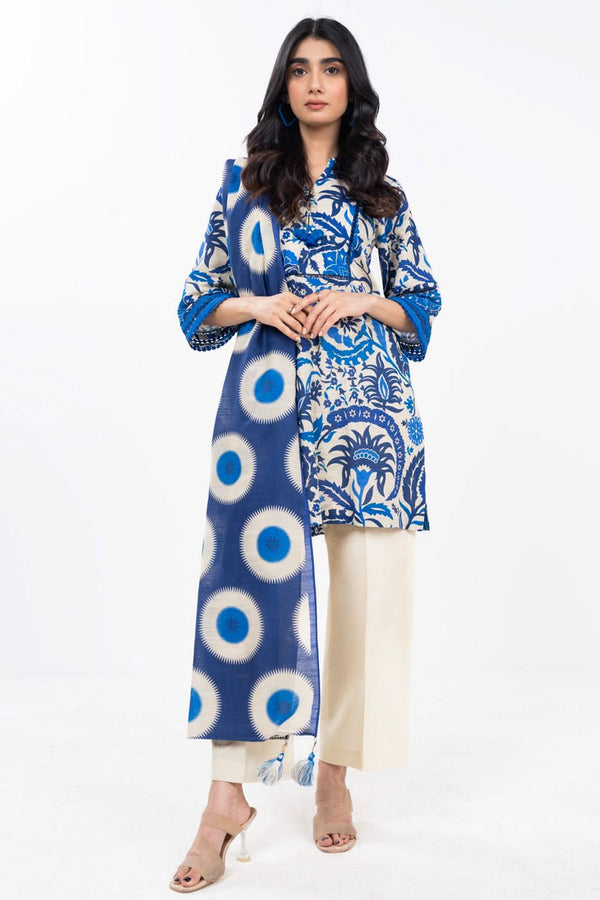 3 Piece Printed Khaddar Shirt With Printed Khaddar Dupatta