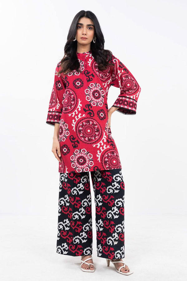 2 Piece Printed Khaddar Suit With Printed Khaddar Trouser