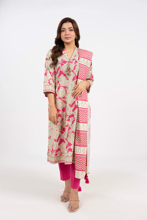 2 Piece Printed Khaddar Suit With Light Khaddar Dupatta