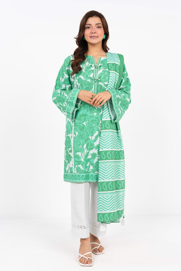 2 Piece Printed Khaddar Suit With Light Khaddar Dupatta