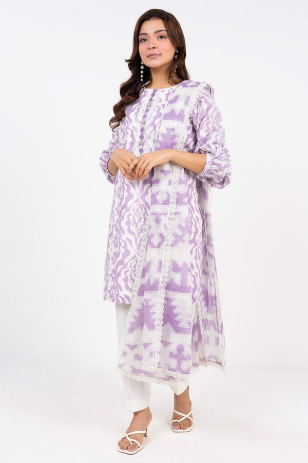 2 Piece Printed Khaddar Suit With Khaddar Trouser