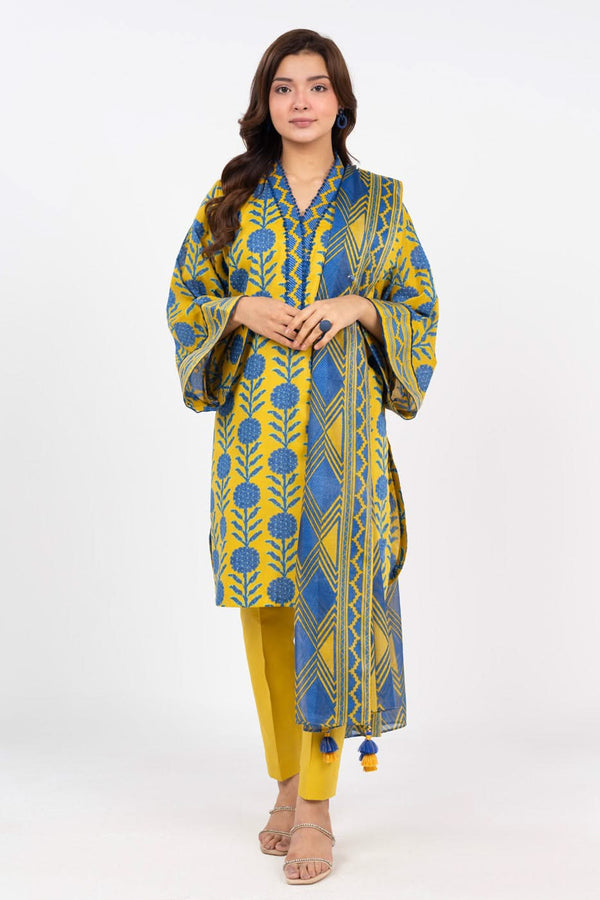 2 Piece Printed Khaddar Suit With Khaddar Trouser