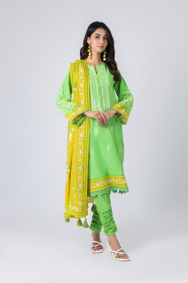 3 Piece Printed Khaddar Suit With Khaddar Dupatta