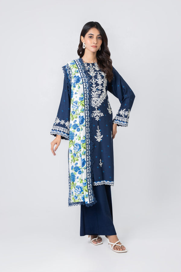 3 Piece Printed Dobby Viscose Suit With Twill Viscose Dupatta