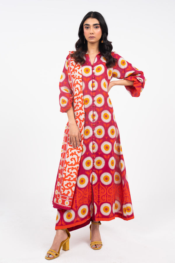 2 Piece Printed Khaddar Suit With Light Khaddar Dupatta