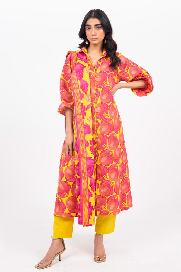 3 Piece Printed Khaddar Suit With Light Khaddar Dupatta