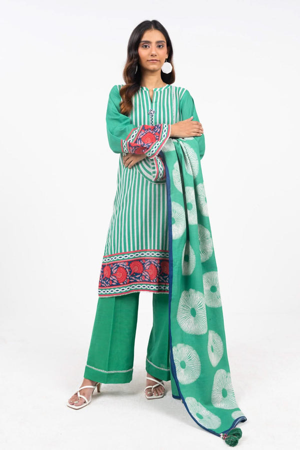 2 Piece Printed Khaddar Suit With Light Khaddar Dupatta