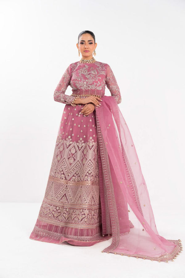 4 Piece Embroidered Yarn Dyed Organza Suit With Dyed Organza Dupatta