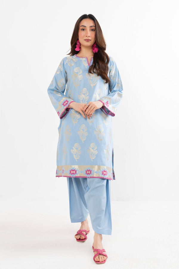 Stitched - 2 Pc Printed Jacquard Outfit