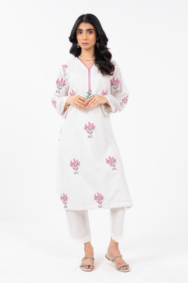 Stitched - Printed Embroidered Cambric Kurti