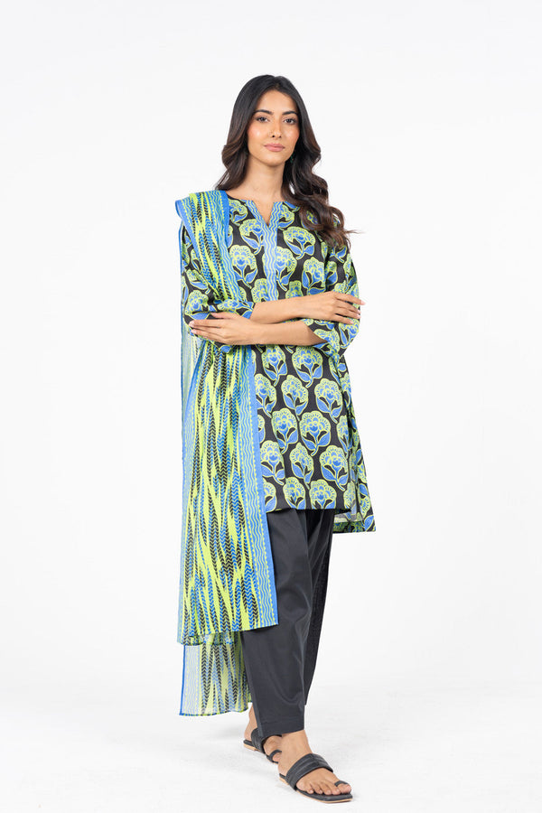 3 Pc Printed Lawn Suit With Lawn Dupatta