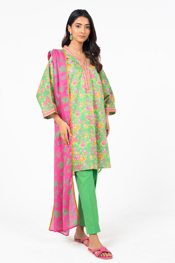 3 Pc Printed Lawn Suit With Lawn Dupatta