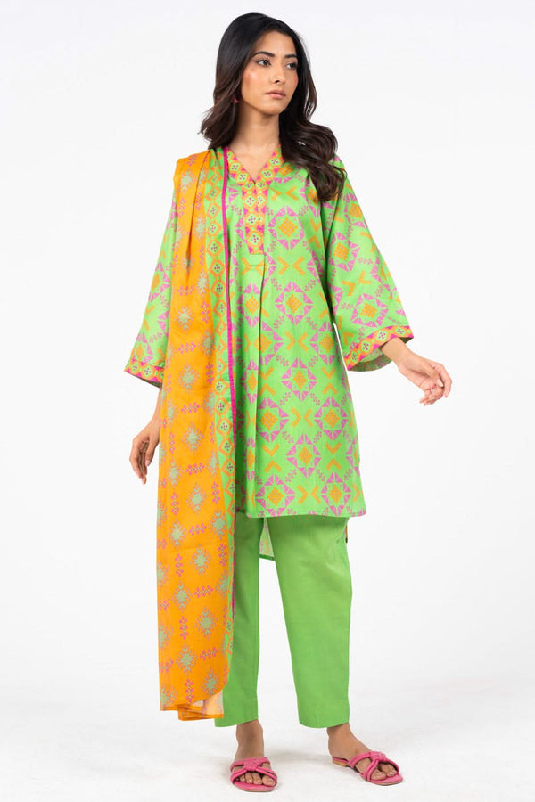 3 Pc Printed Lawn Suit With Lawn Dupatta