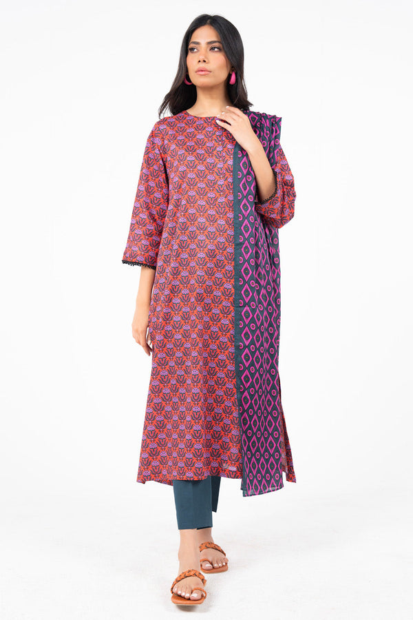 3 Pc Printed Lawn Suit With Lawn Dupatta