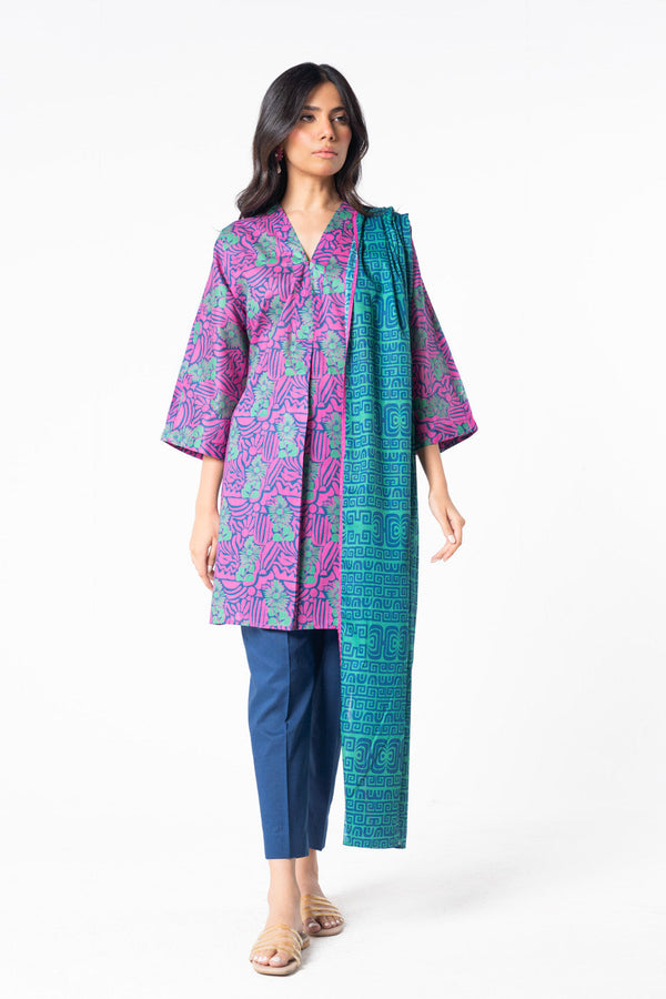 3 Pc Printed Lawn Suit With Lawn Dupatta