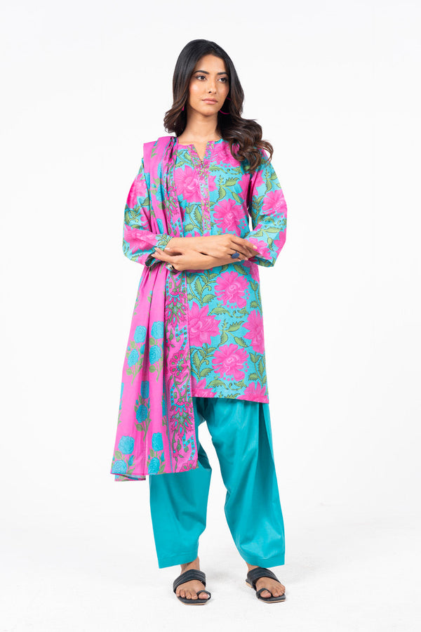 3 Pc Printed Lawn Suit With Lawn Dupatta