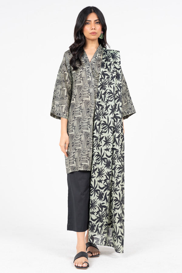 3 Pc Printed Lawn Suit With Lawn Dupatta