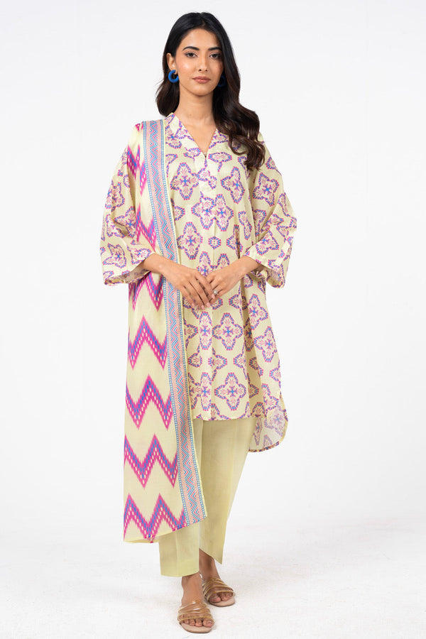 3 Pc Printed Lawn Suit With Lawn Dupatta