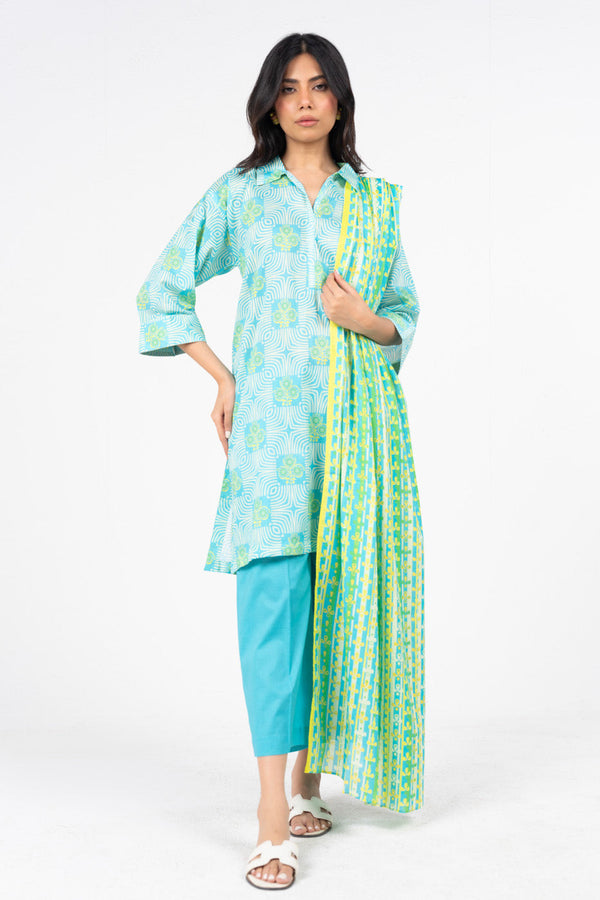 3 Pc Printed Lawn Suit With Lawn Dupatta