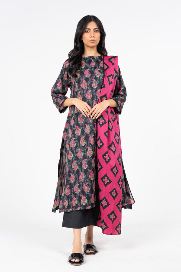 3 Pc Printed Lawn Suit With Lawn Dupatta