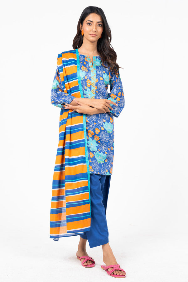 3 Pc Printed Lawn Suit With Lawn Dupatta