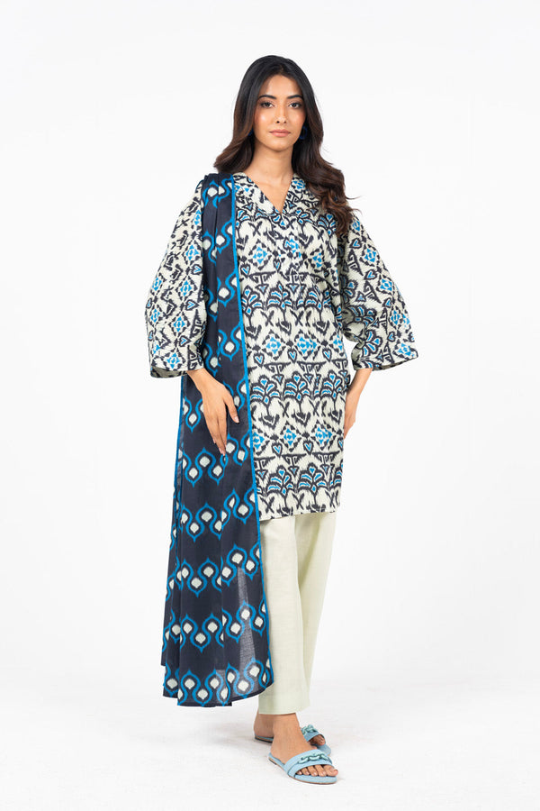 3 Pc Printed Lawn Suit With Lawn Dupatta