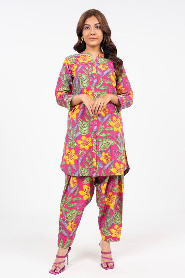 2 Piece Printed Cambric Suit With Printed Cambric Trouser