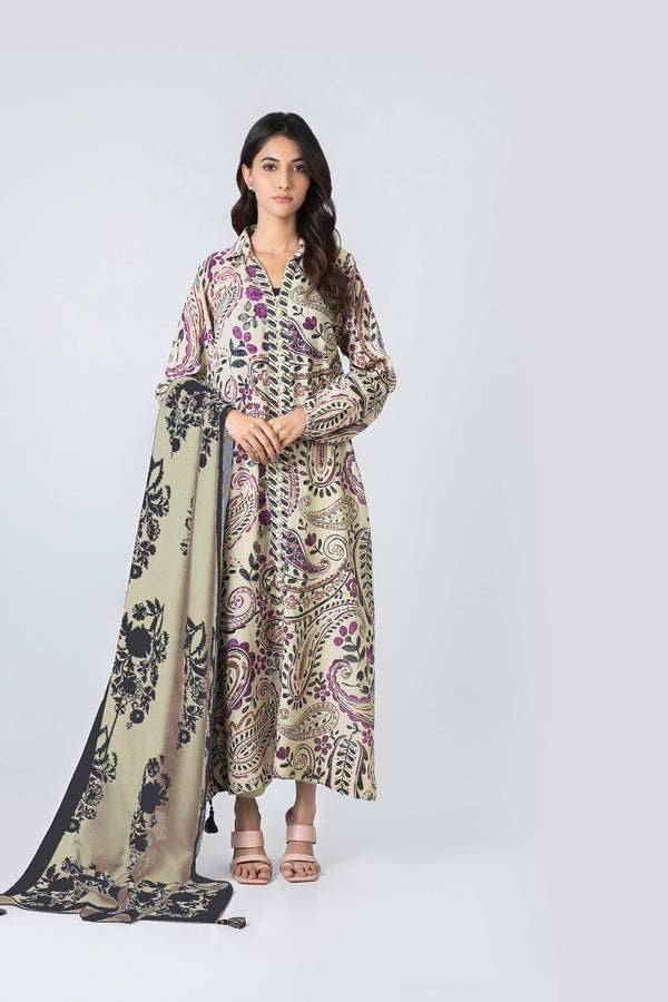 3 Piece Cambric Suit with Jacquard Dupatta