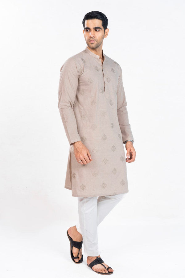 Dyed Embroidered Blended Kurta