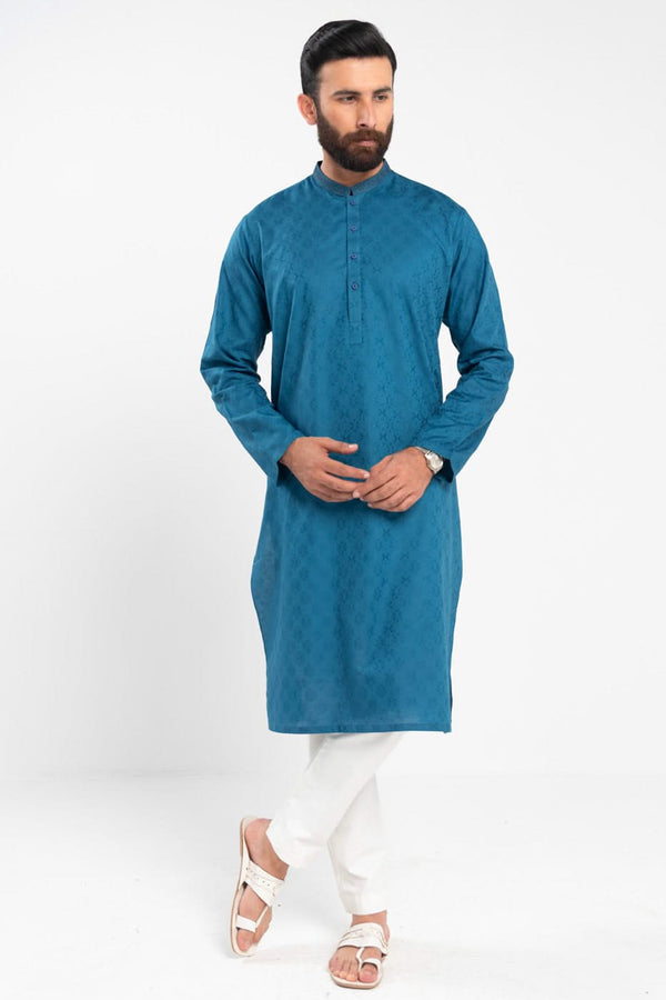 Slim Fit Embroidered Jacquard Kurta