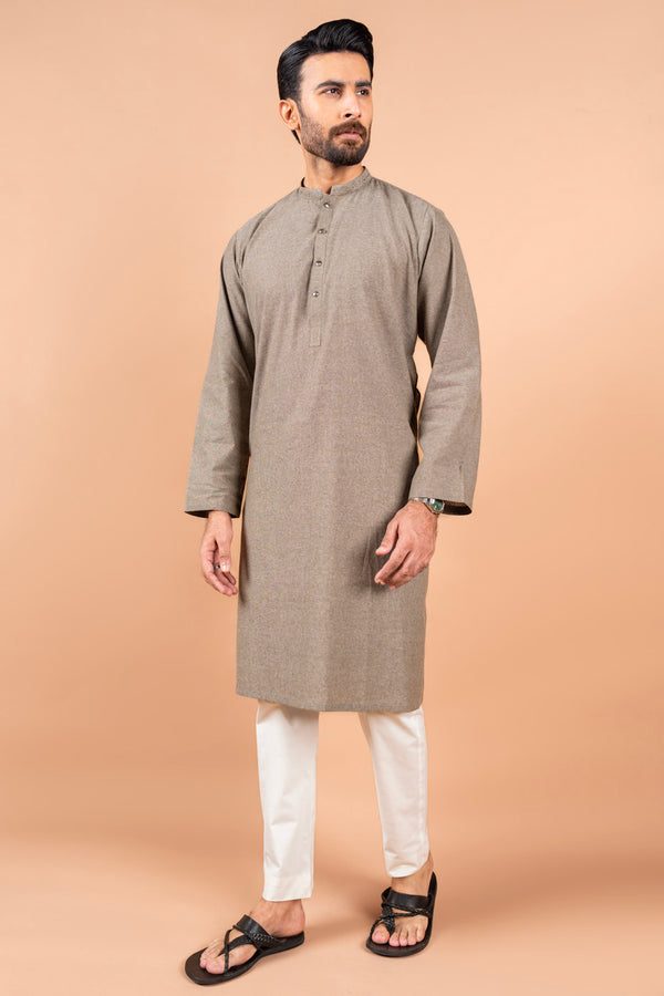 Dyed Embroidered Blended Kurta