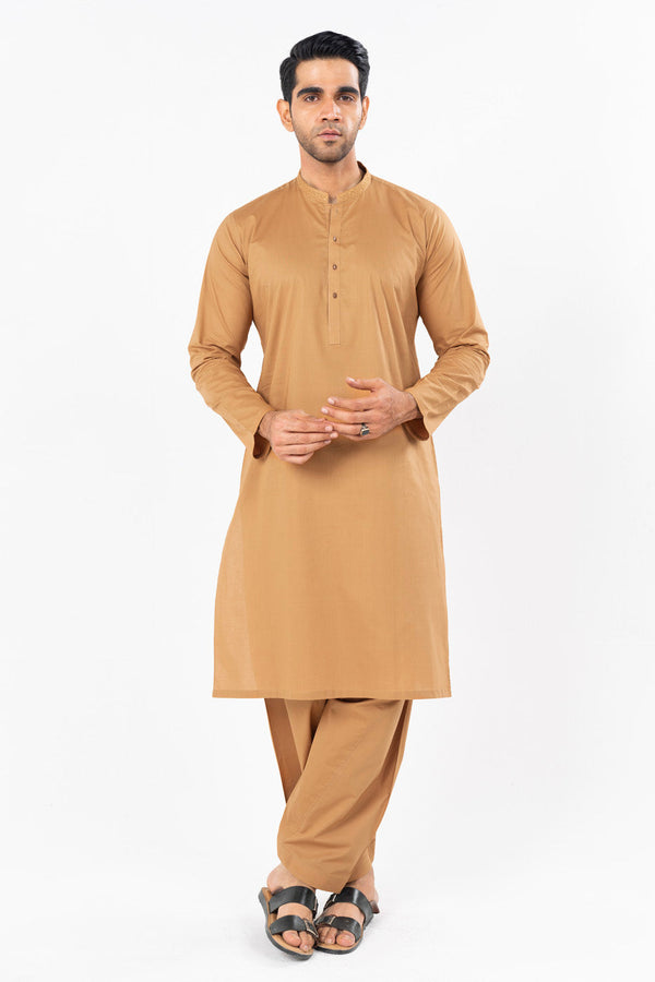 Dyed  Embroidered Cambric Kurta Shalwar