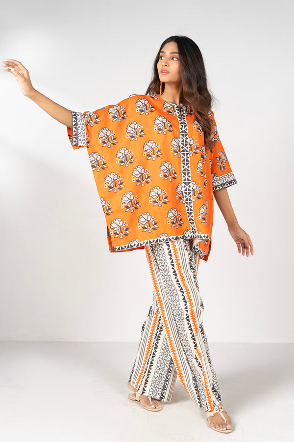 Stitched - Printed Embroidered Lawn Kurta