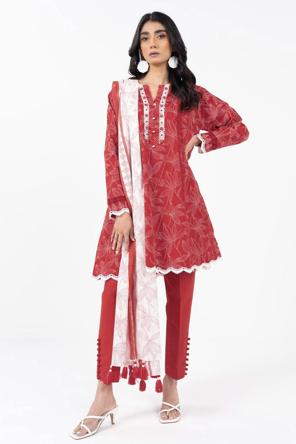 3 Piece Cambric Suit with Slub Lawn Dupatta