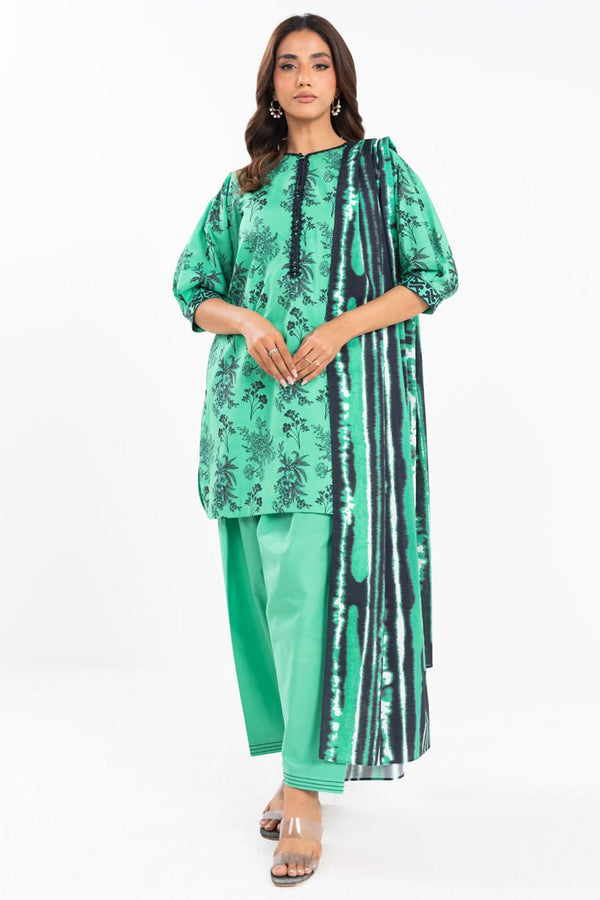 2 Piece Printed Lawn Shirt With Silver Lawn Dupatta