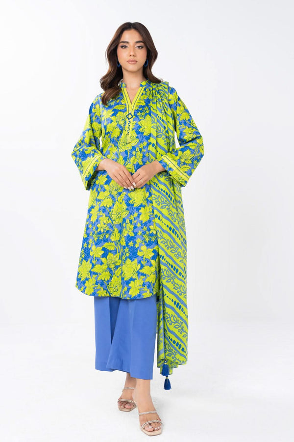 2 Piece Printed Lawn Shirt With Silver Lawn Dupatta