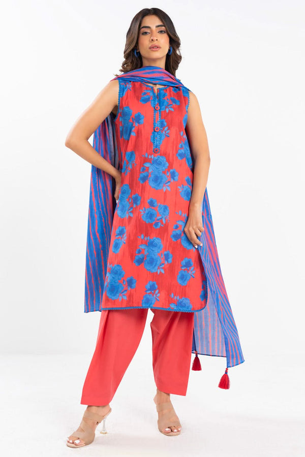 2 Piece Printed Lawn Shirt With Silver Lawn Dupatta