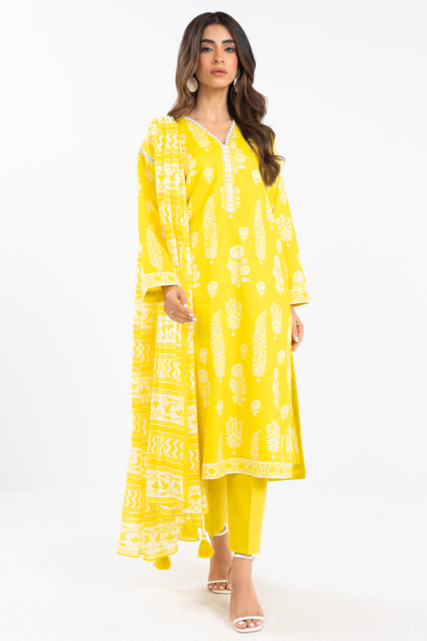 2 Piece Printed Lawn Shirt With Silver Lawn Dupatta