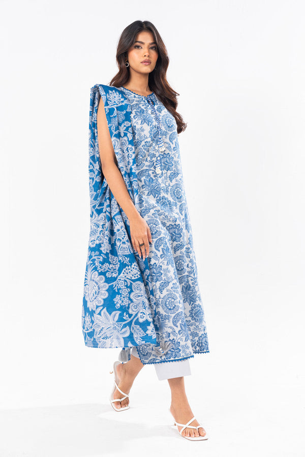 2 Pc Printed Khaddar Shirt With Khaddar Dupatta