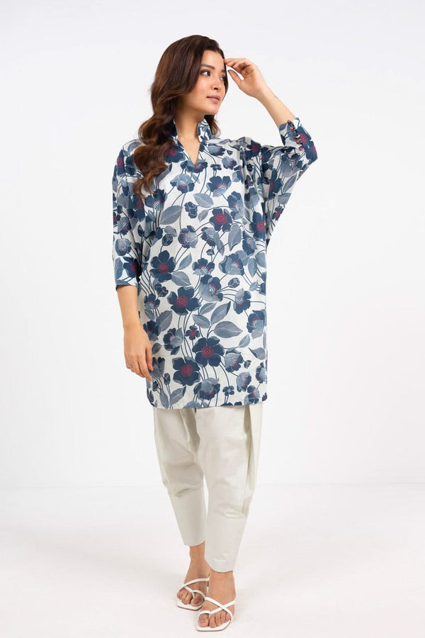 1 Pc Printed Cambric Shirt 