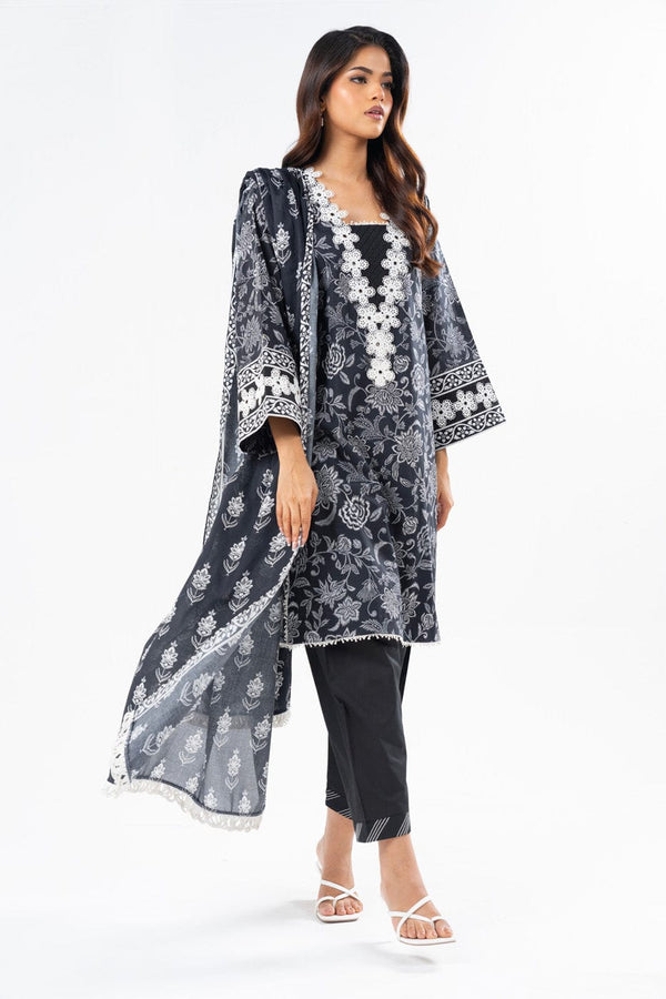 2 Pc Printed Lawn Suit With Printed Lawn Dupatta