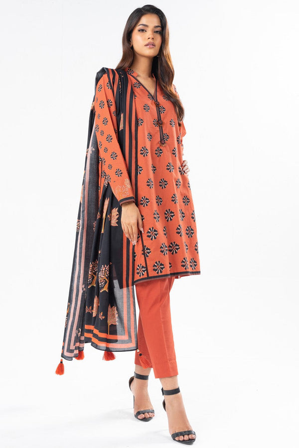 2 Pc Printed Lawn Suit With Printed Lawn Dupatta