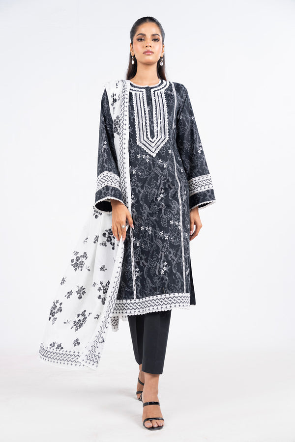 3 Pc Printed Lawn Suit With Lawn Dupatta