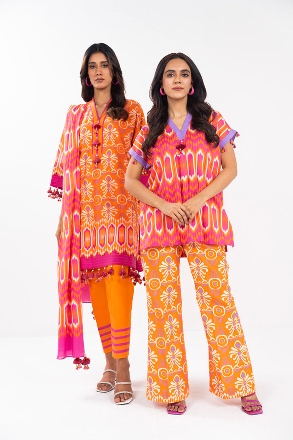 3 Piece  Printed Lawn Suit With Printed Lawn Dupatta